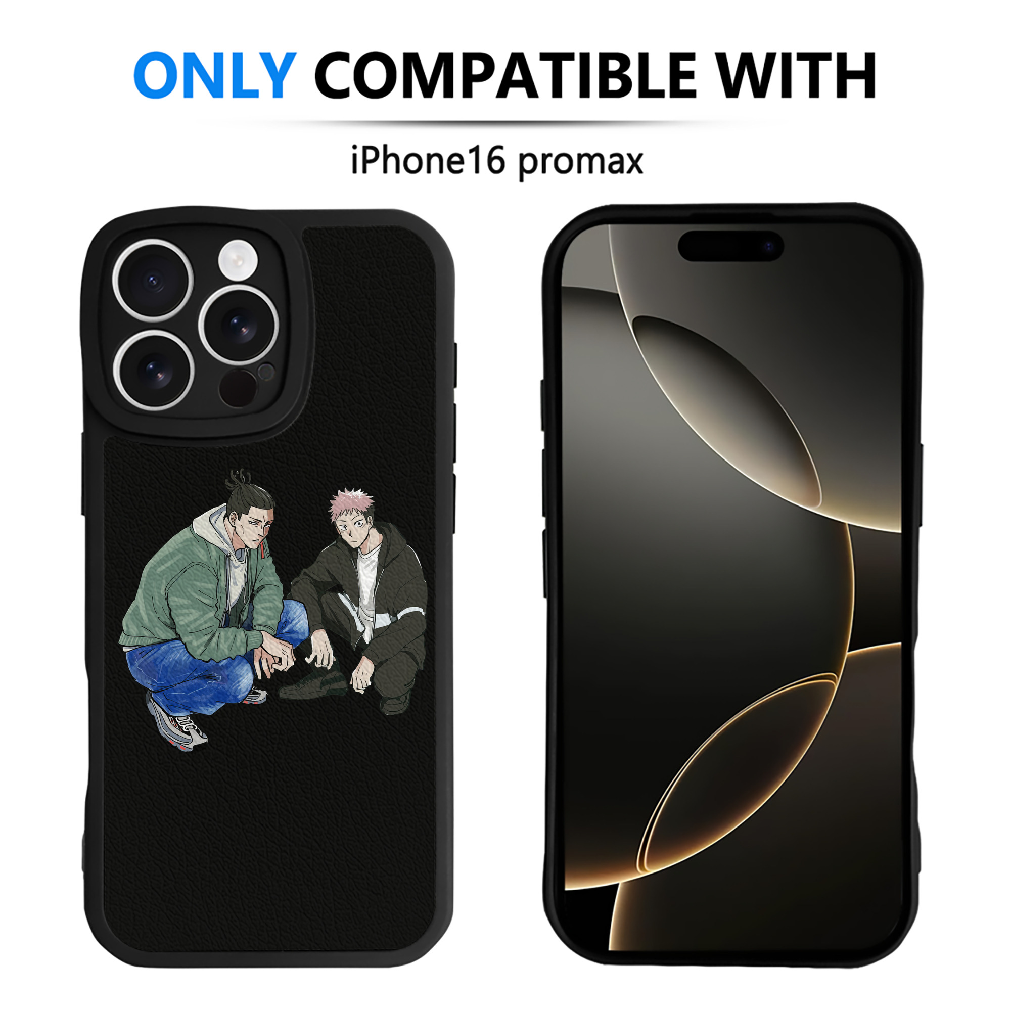 （画像用） 呪術廻戦 Jujutsu Kaisen 【iPhone 16シリーズ対応】シリコンスマホケース（レザー調） 材質：シリコン